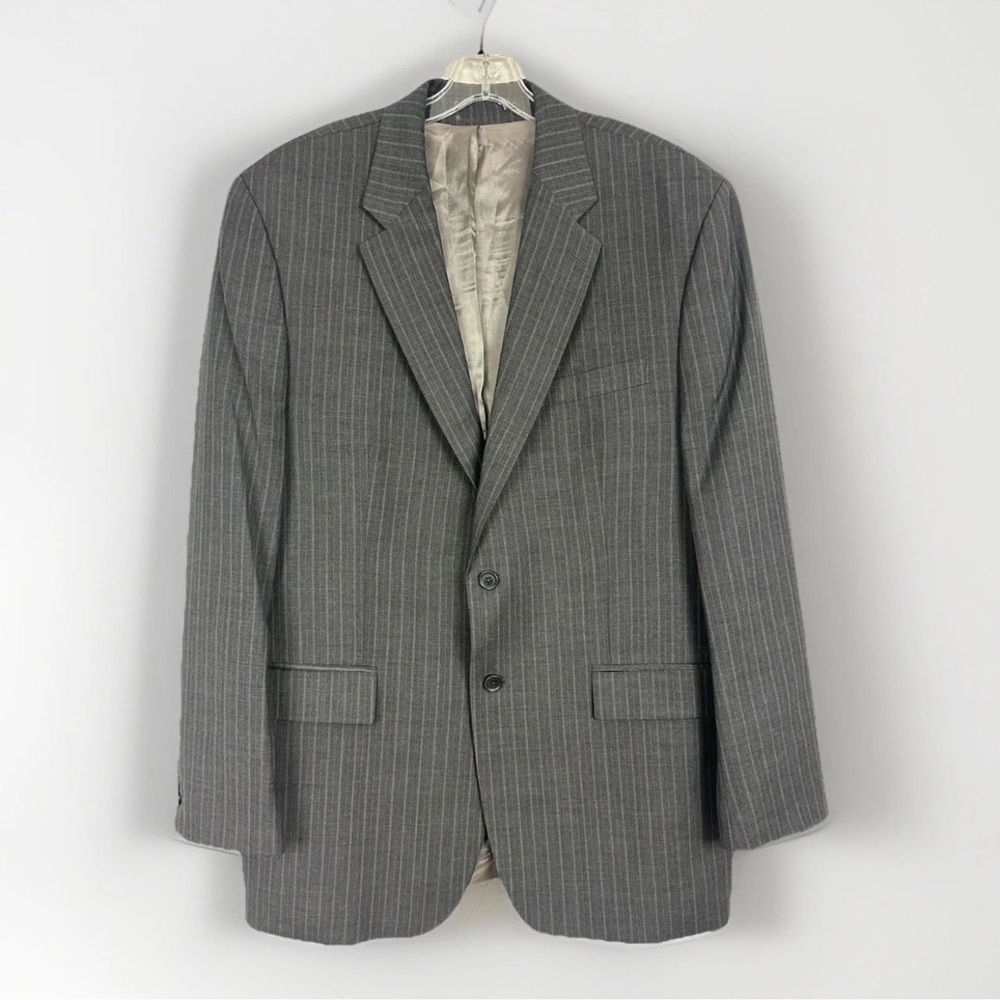Chaps Ralph Lauren Sz 44 Long Cashmere Wool Blazer Mens Gray 2 Button Suit